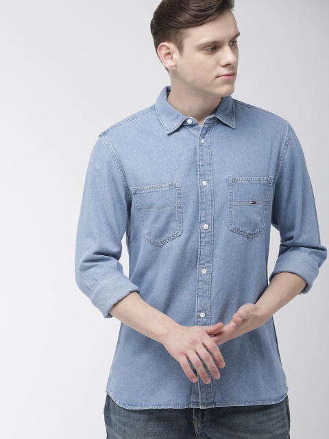 

Tommy Hilfiger Men Blue Regular Fit Solid Casual Denim Shirt