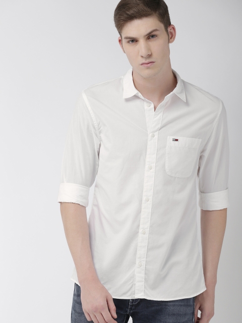 

Tommy Hilfiger Men White Regular Fit Solid Casual Shirt