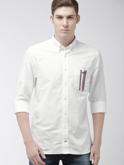 

Tommy Hilfiger Men White Regular Fit Solid Casual Shirt