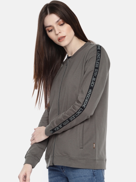 

Wrangler Women Grey Solid Sweatshirt