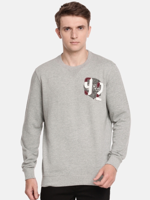 

SPYKAR Men Grey Melange Solid Sweatshirt
