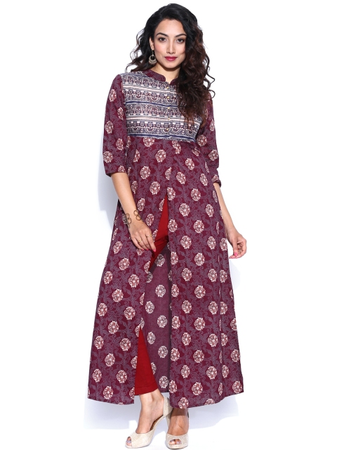 

Vishudh Burgundy & Maroon Printed Kurta with Trousers