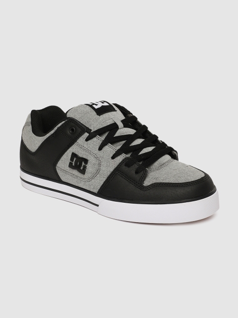 

DC Men Grey & Black Colourblocked Leather Sneakers