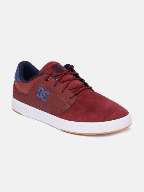 

DC Men Burgundy Leather Sneakers