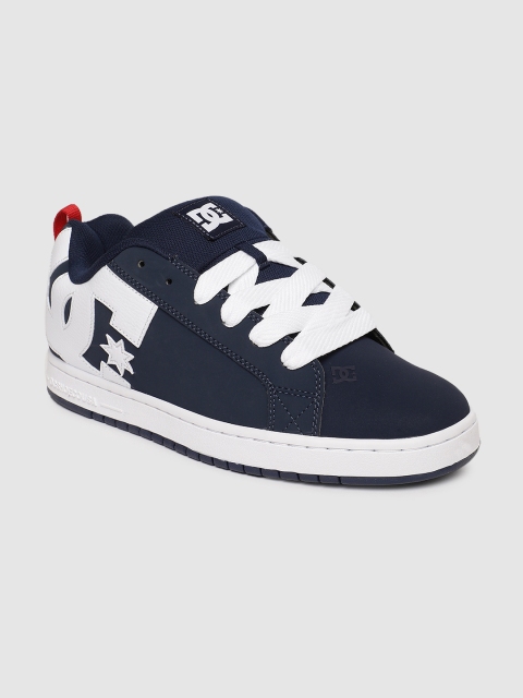 

DC Men Navy Blue Solid Leather Sneakers