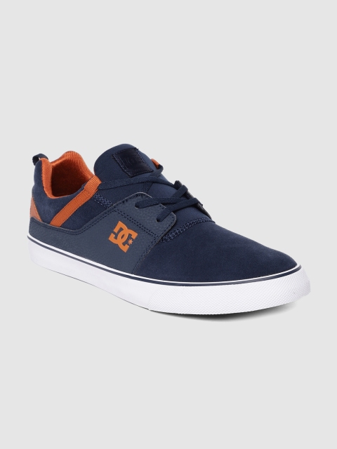 

DC Men Navy Blue Solid Suede Sneakers
