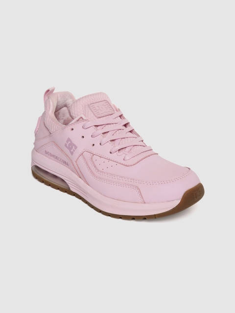 

DC Women Pink Solid Leather Sneakers
