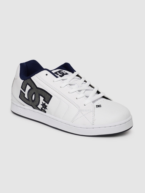 

DC Men White Leather Sneakers