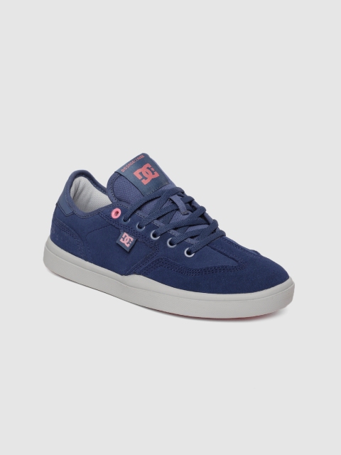 

DC Women Blue Solid Suede Sneakers