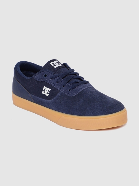

DC Men Navy Blue Solid Suede Sneakers