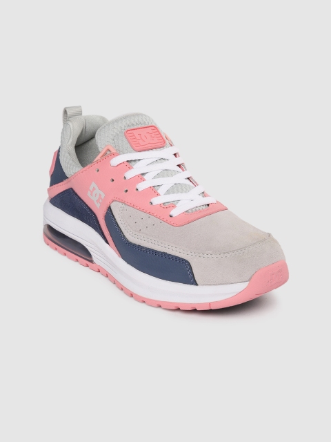 

DC Women Grey & Pink Colourblocked Leather Sneakers