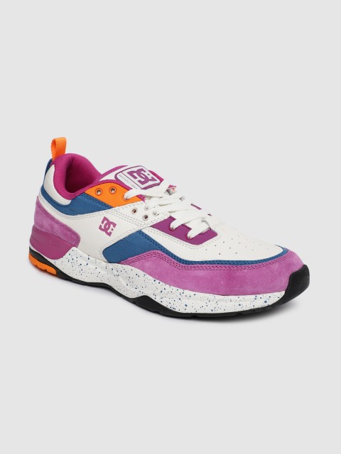 

DC Men White & Violet E.Tribeka Leather Skateboarding Shoes