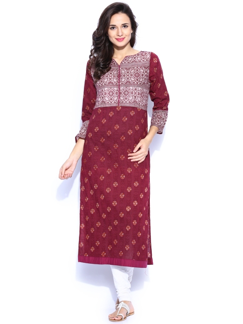 

Vishudh Maroon Printed Kurta