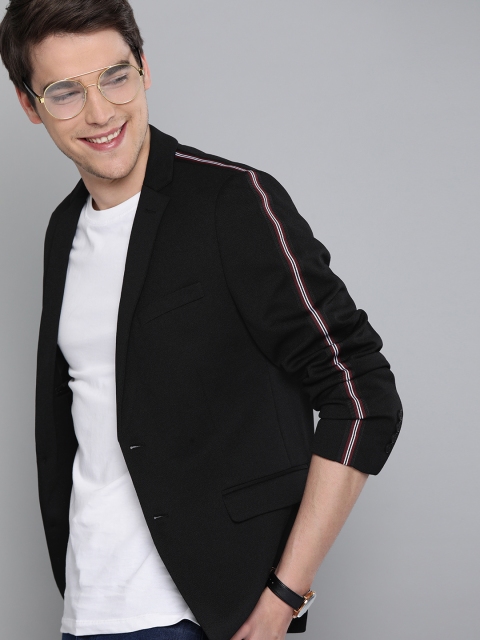 

Mast & Harbour Men Black Solid Casual Pure Cotton Blazer