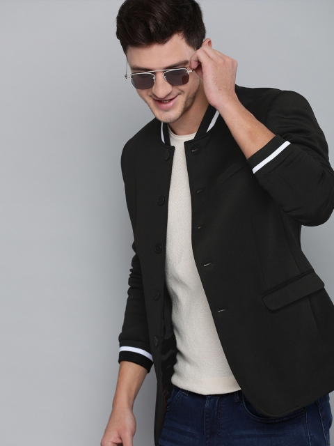 

Mast & Harbour Men Black Regular Fit Single-Breasted Casual Blazer