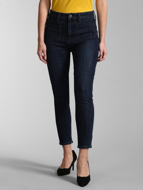 

GAP Womens Sky High Distressed True Skinny Jeans, Navy blue