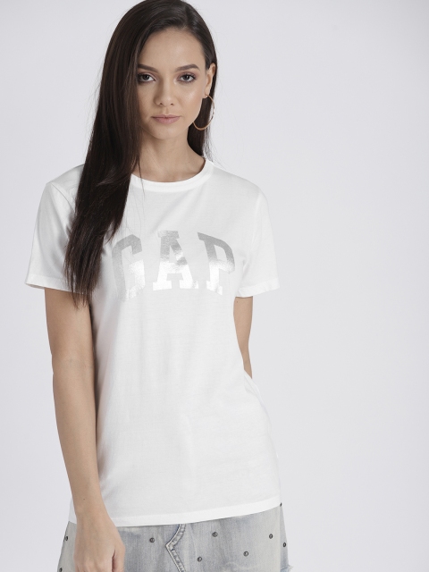 

GAP Women's Logo Crewneck T-Shirt, Off white