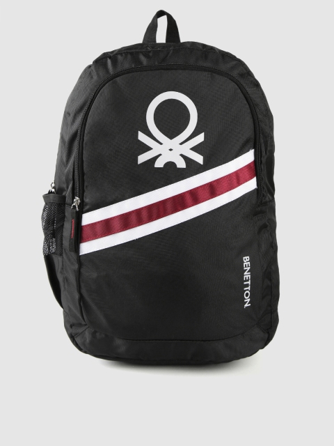 

United Colors of Benetton Unisex Black Brand Logo Laptop Backpack