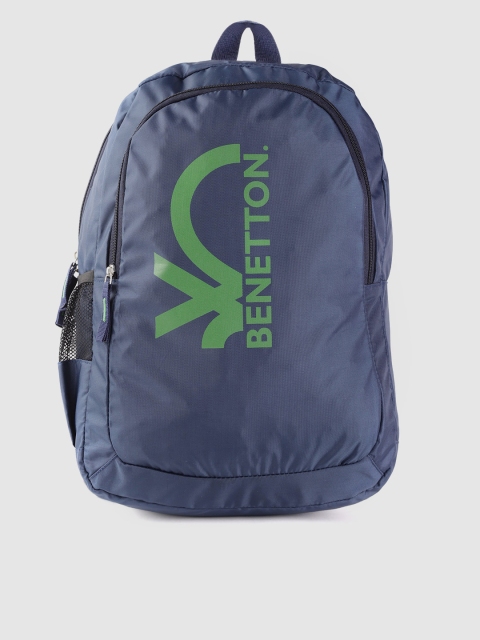 

United Colors of Benetton Unisex Navy Brand Logo Laptop Backpack, Navy blue