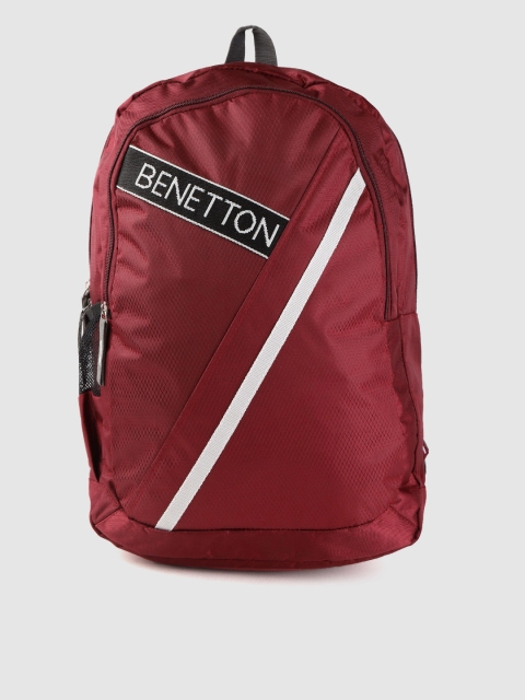 

United Colors of Benetton Unisex Maroon Geometric Laptop Backpack