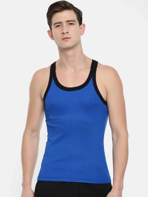 

SOLO Men Blue Solid Gym Vest