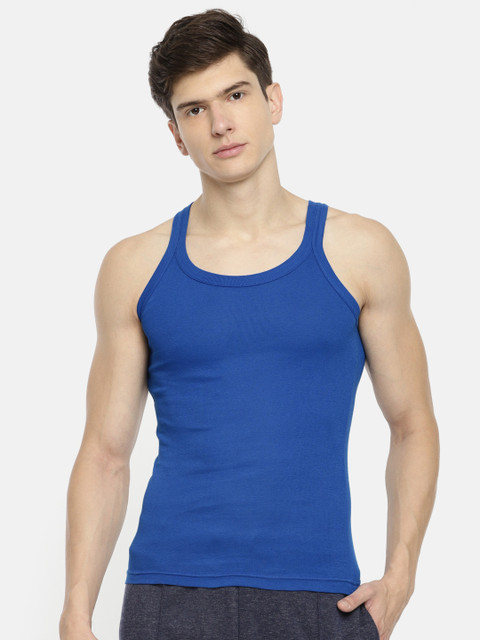 

SOLO Men Blue Solid Innerwear Vest