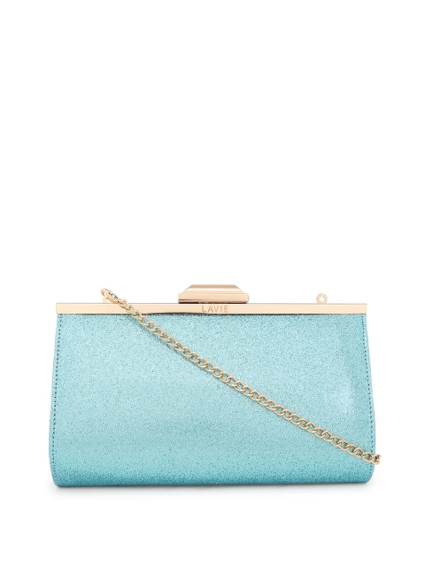 

Lavie Blue Solid Box Clutch