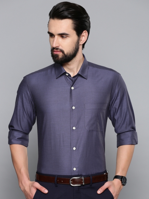 

Louis Philippe Men Navy Blue Slim Fit Solid Formal Shirt