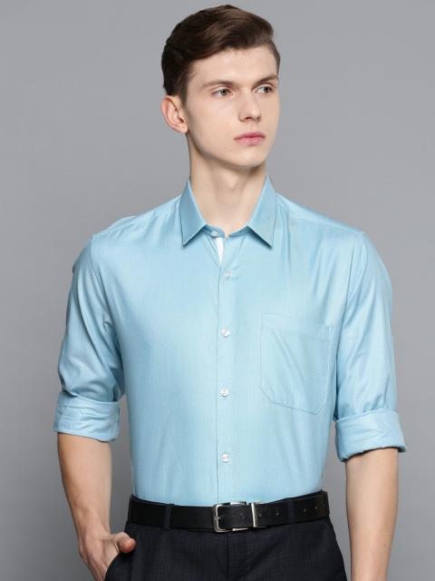 

Louis Philippe Men Blue Slim Fit Self Design Formal Shirt