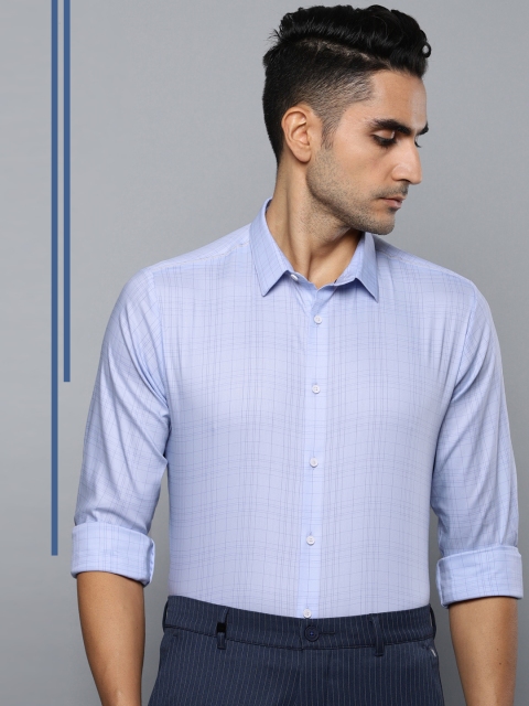 

Louis Philippe Ath.Work Men Blue Super Slim Fit Checked Semiformal Shirt