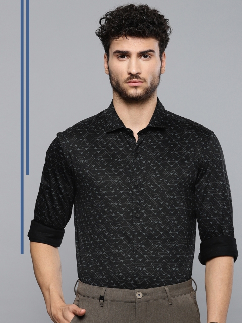 

Louis Philippe Ath.Work Men Black Super Slim Fit Printed Smart Casual Shirt