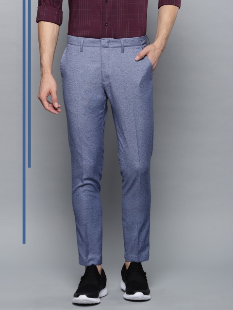 

Louis Philippe Ath.Work Men Blue Comfy Tapered Fit Smart Casual Trousers