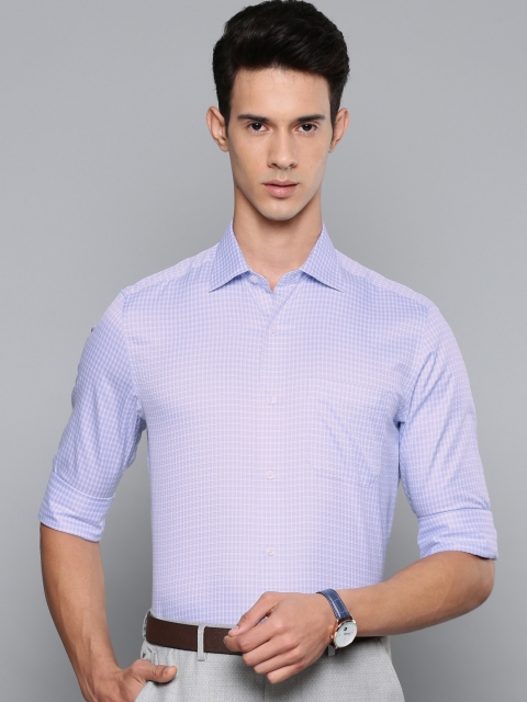 

Louis Philippe Men Blue Classic Regular Fit Checked Formal Shirt