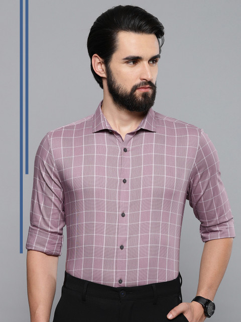 

Louis Philippe Ath.Work Men Purple Super Slim Fit Self Checked Smart Casual Shirt