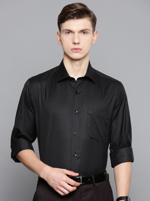 

Louis Philippe Men Black Slim Fit Self Design Formal Shirt