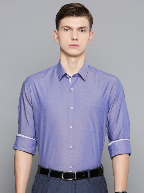

Louis Philippe Men Blue Slim Fit Solid Formal Shirt