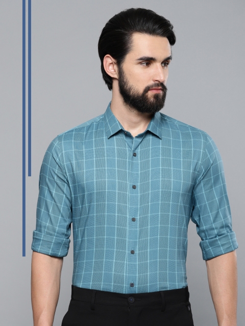 

Louis Philippe Ath.Work Men Teal Super Slim Fit Self Checked Smart Casual Shirt