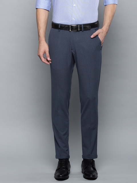 

Louis Philippe Men Navy Blue Slim Fit Solid Formal Trousers