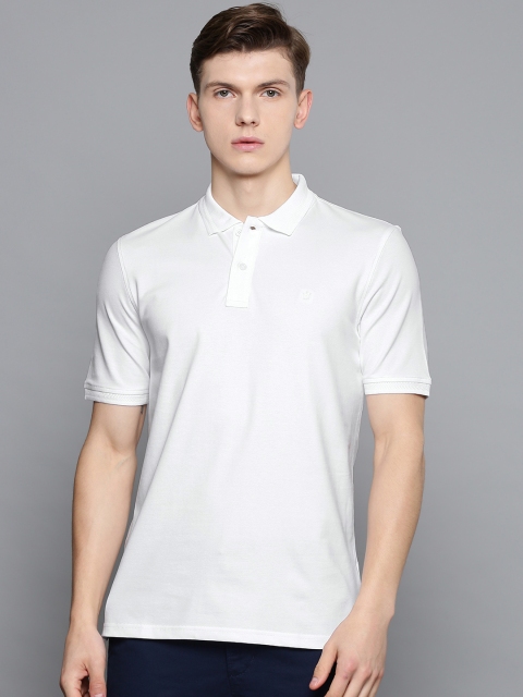 

Louis Philippe Men White Solid Polo Collar T-shirt