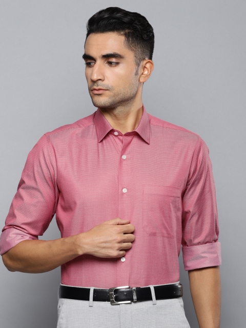 

Louis Philippe Men Red & White Slim Fit Self Design Formal Shirt