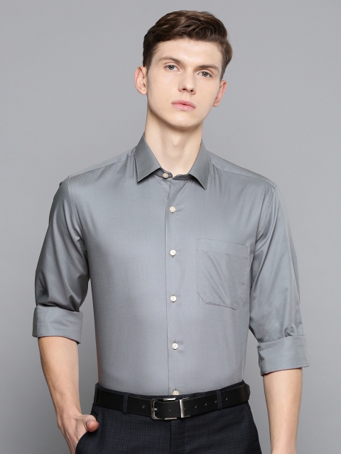

Louis Philippe Men Grey Slim Fit Solid Formal Shirt