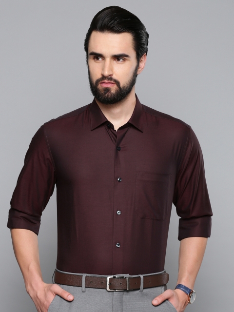 

Louis Philippe Men Burgundy Slim Fit Solid Formal Shirt