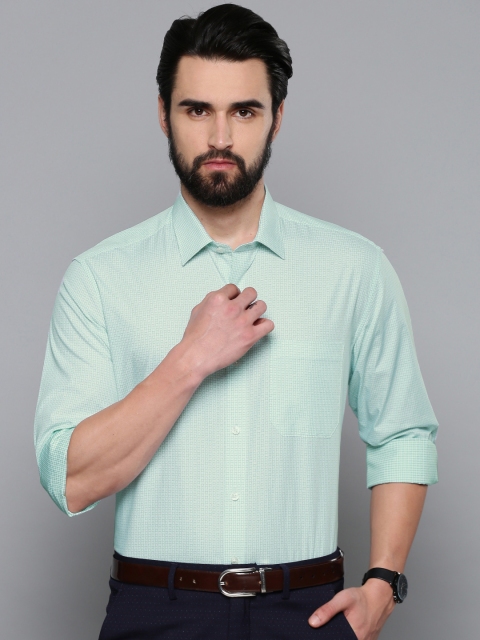

Louis Philippe Men Green Slim Fit Self Design Formal Shirt