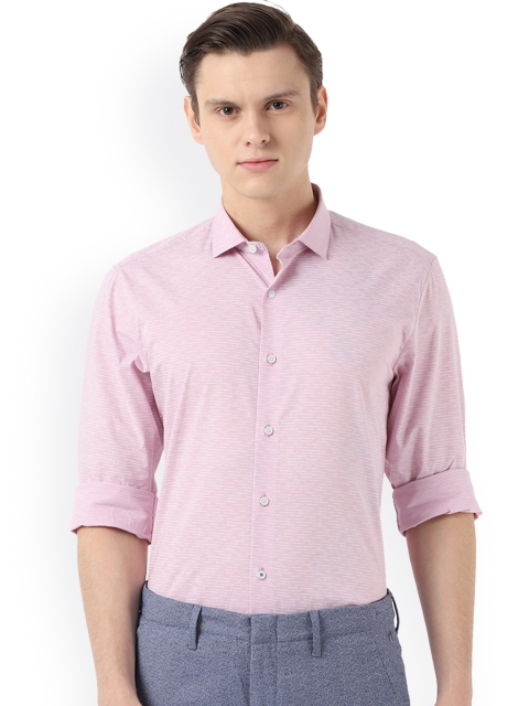 

Louis Philippe Ath.Work Men Pink & White Slim Fit Printed Formal Shirt