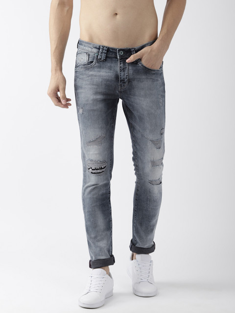 

Flying Machine Men Blue Jackson Skinny Fit Low-Rise Highly Distressed Stretchable Jeans