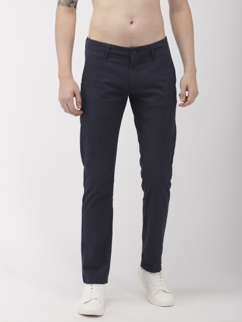 

Flying Machine Men Navy Blue Super Slim Fit Printed Chinos