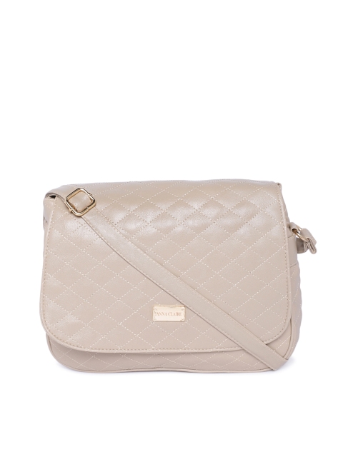 

Anna Claire Off-White Quilted Sling Bag