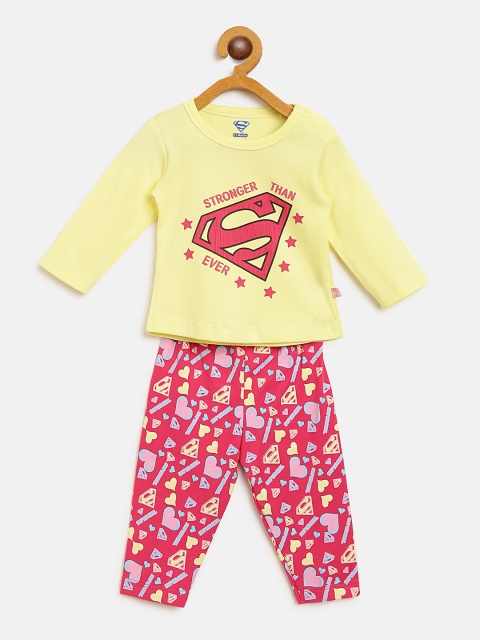 

Moms Love Girls Yellow & Pink Printed T-shirt with Pyjamas