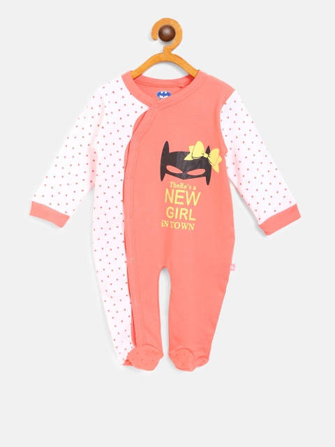 

Moms Love Girls Coral Orange & White Printed Sleepsuit MLS21035BMGSST
