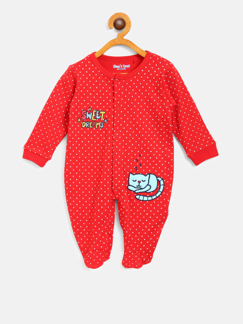 

Moms Love Girls Red & White Printed Sleepsuit MLS21112XXGSST